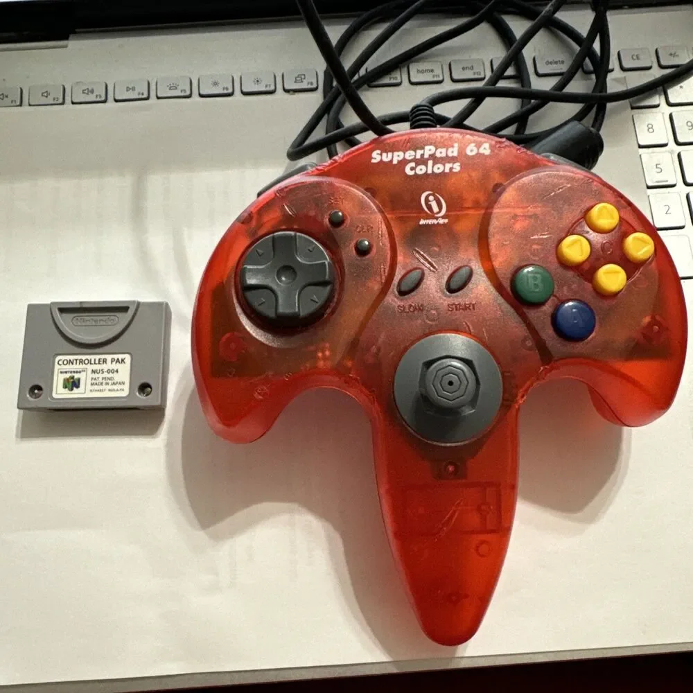 Nintendo 64 Controller Pak NUS-004 & SuperPad Colors Performance Red Controller